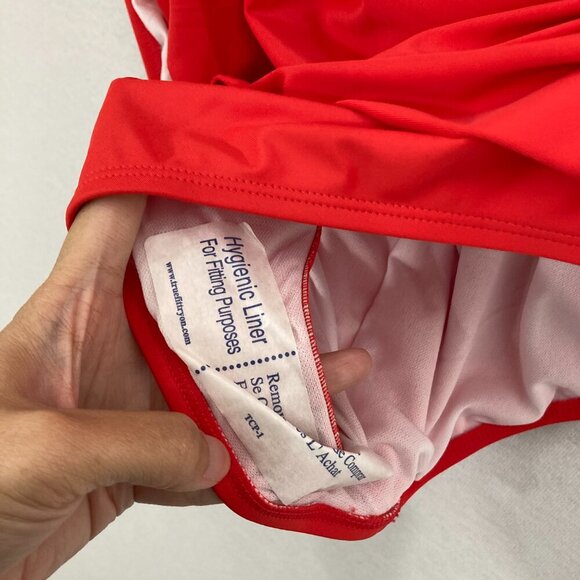 New Liz Claiborne Red Adjustable Straps Molded Cups Swimsuit One Piece size 24W - Picture 5 of 10
